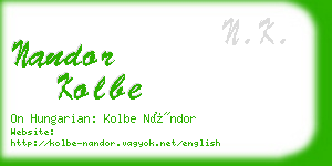 nandor kolbe business card